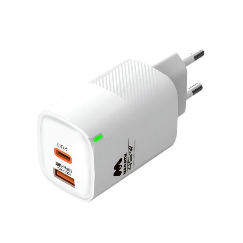 Majentik Fast Charger Adapter USB-A + USB-C 45W MC-004