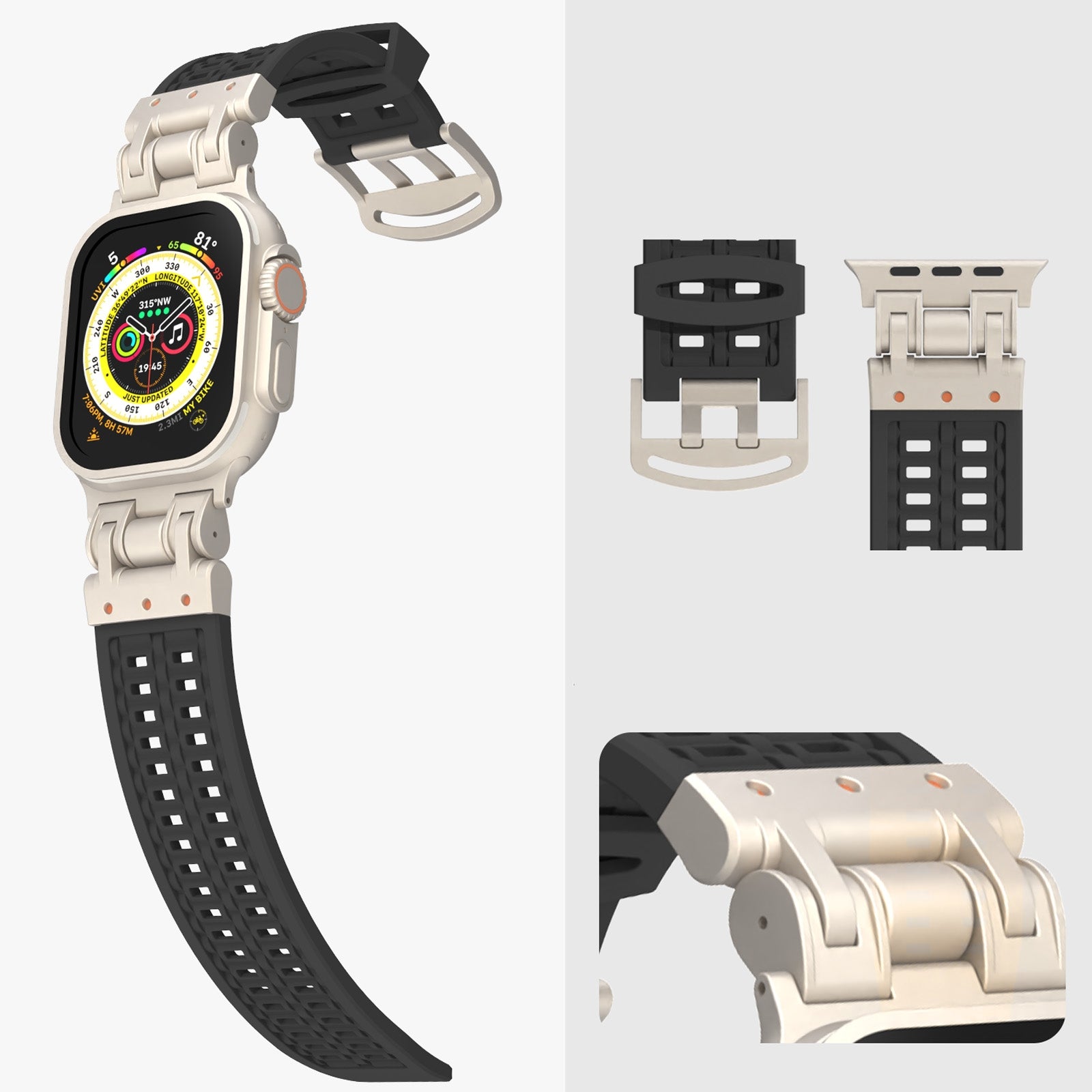 Mecha Two Claw Silicone Band For Apple Watch