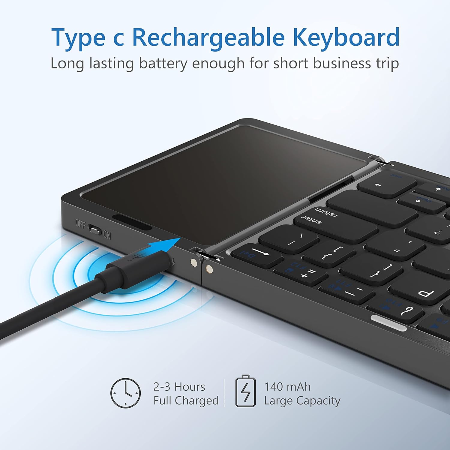 Mini Foldable Wireless Keyboard With Touchpad