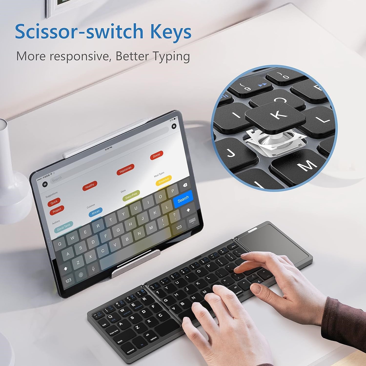 Mini Foldable Wireless Keyboard With Touchpad