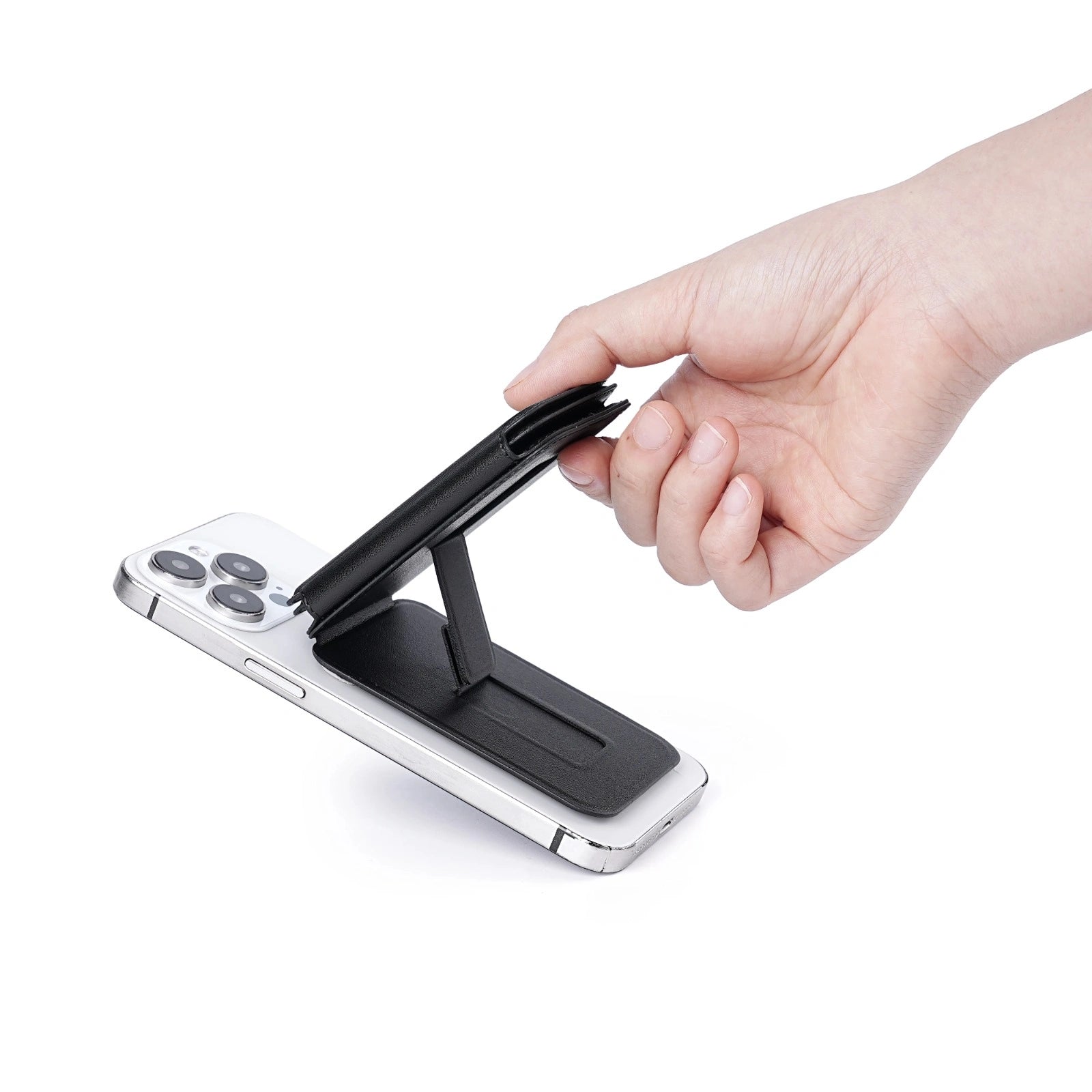 Mirror Fold Leather Magsafe Wallet Card Holder