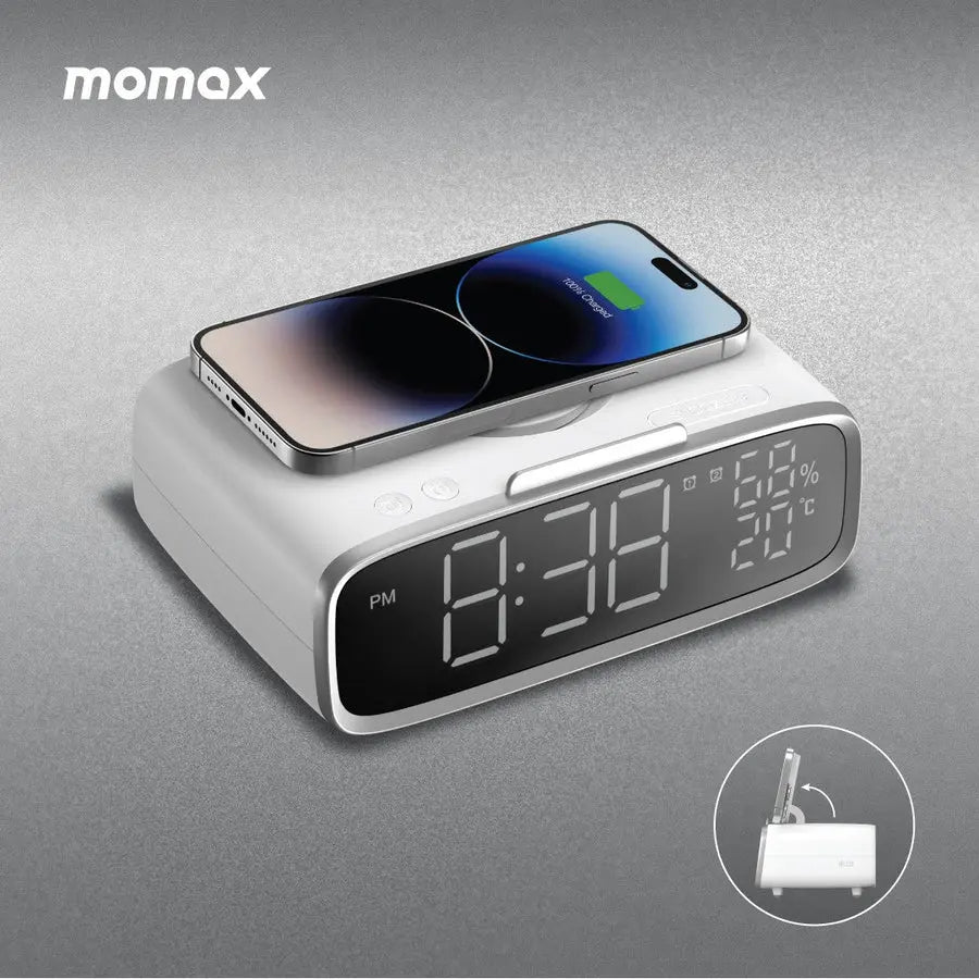Momax Q.Clock5 Digital Clock with Wireless Charging