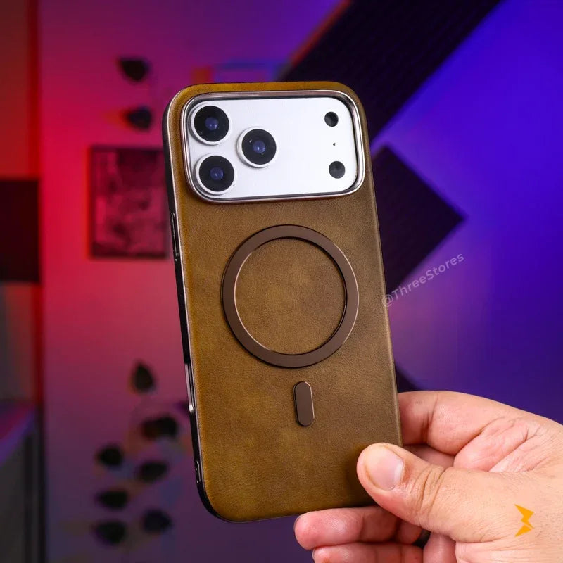 Mvro Leather Magsafe Case iPhone 17 Pro Max - Three