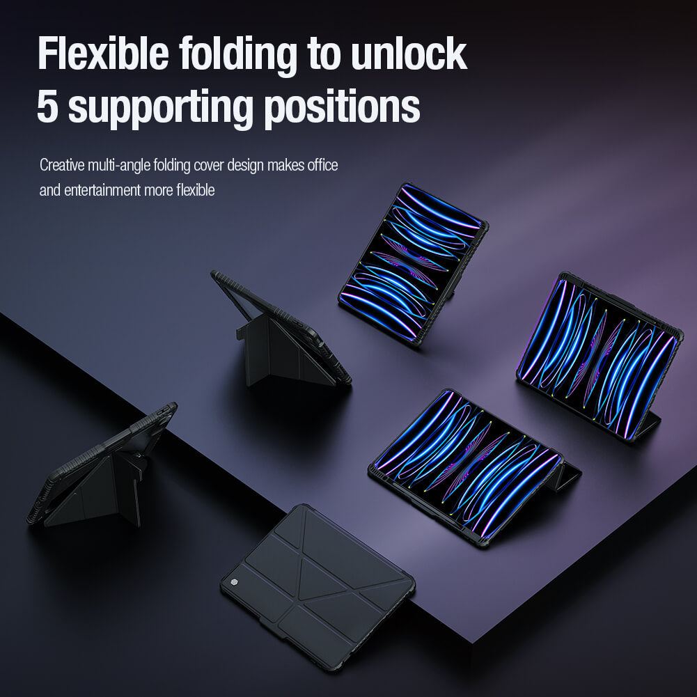 Nillkin Bumper Leather Cover Case Multi-angle Folding Style For & iPad Pro 13 (2025) iPad Air 13 (2025) & iPad Pro 13 (2024)