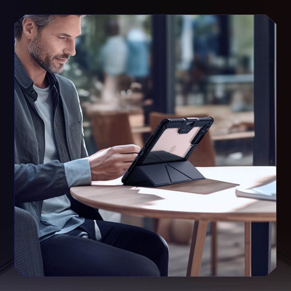 Nillkin Bumper Leather Cover Case Multi-angle Folding Style For & iPad Pro 13 (2025) iPad Air 13 (2025) & iPad Pro 13 (2024)