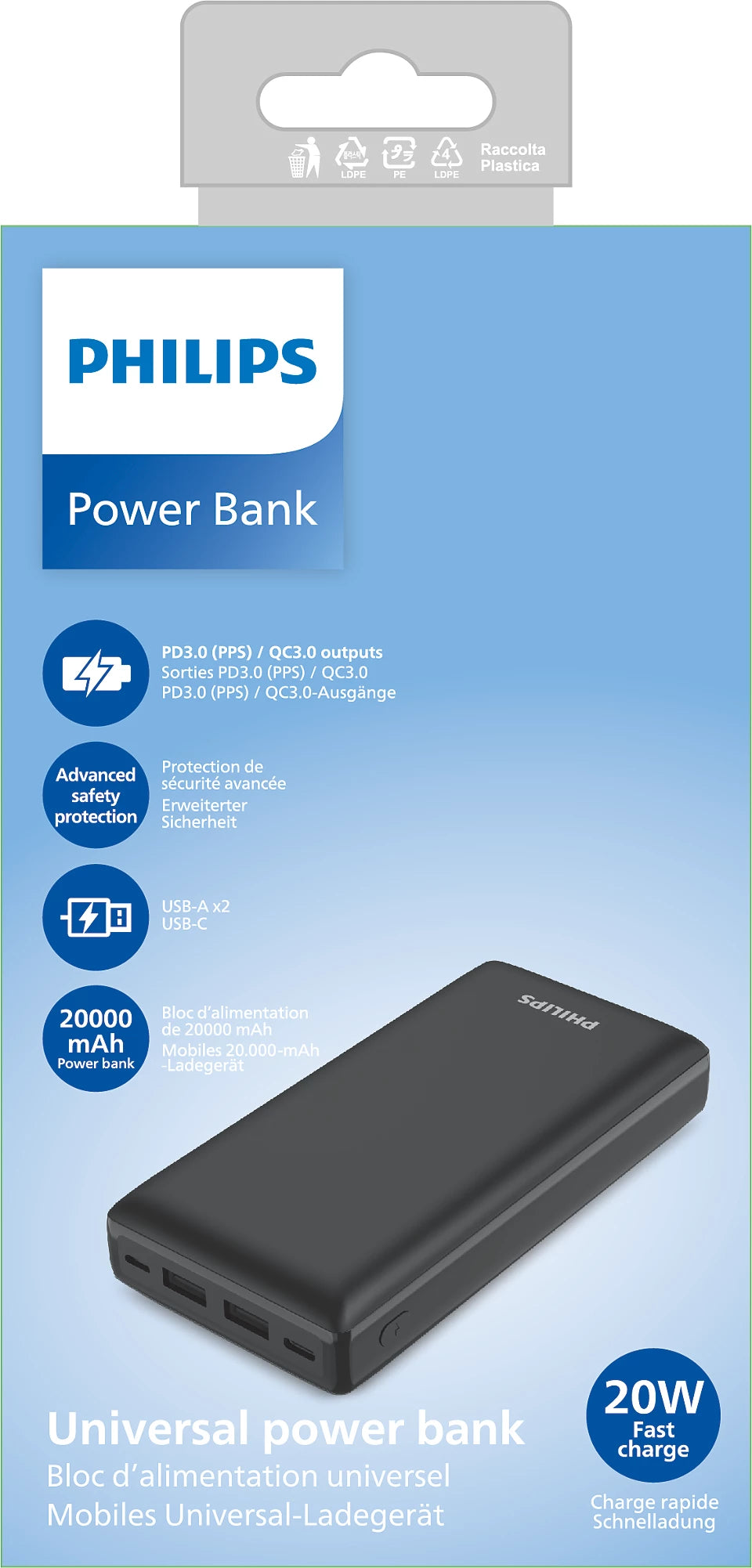 Philips Power Bank 20,000 mAh DLP7721C/00