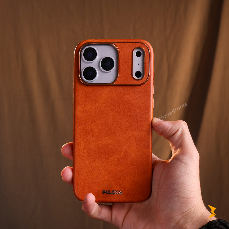 Puloka Magnetic Card Holder Leather Case iPhone 17 Pro Max