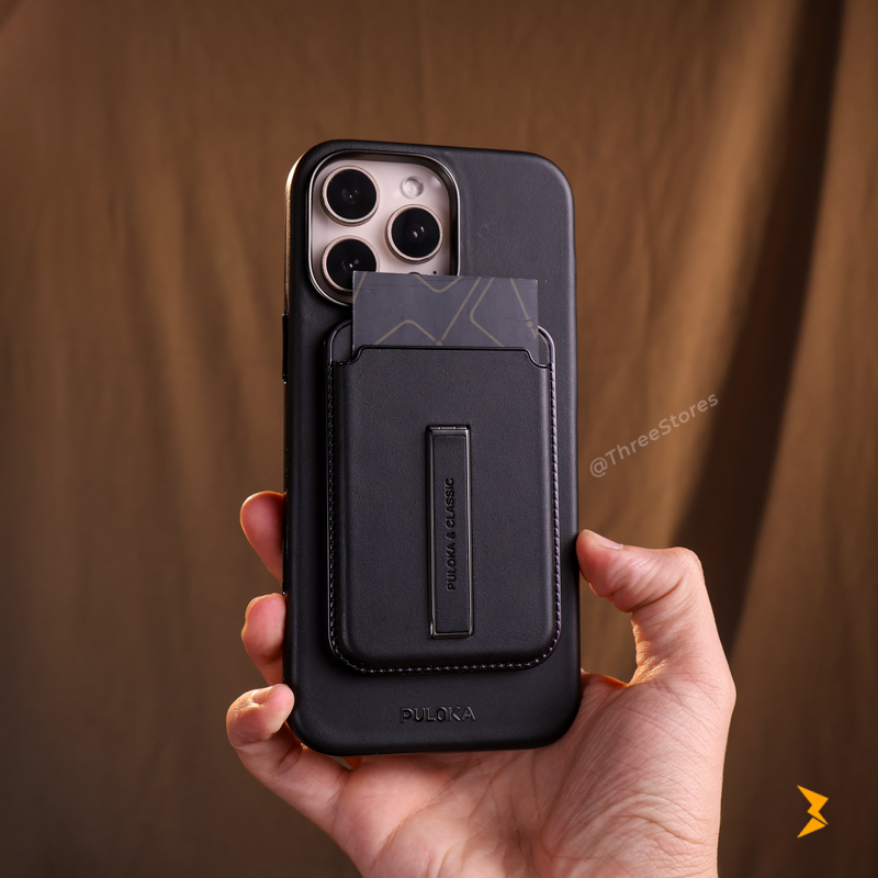 Puloka Magnetic Card Holder Leather Case iPhone 16 Pro Max