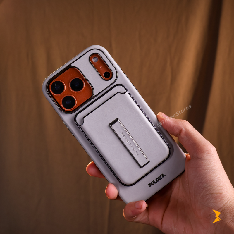 Puloka Magnetic Card Holder Leather Case iPhone 17 Pro Max