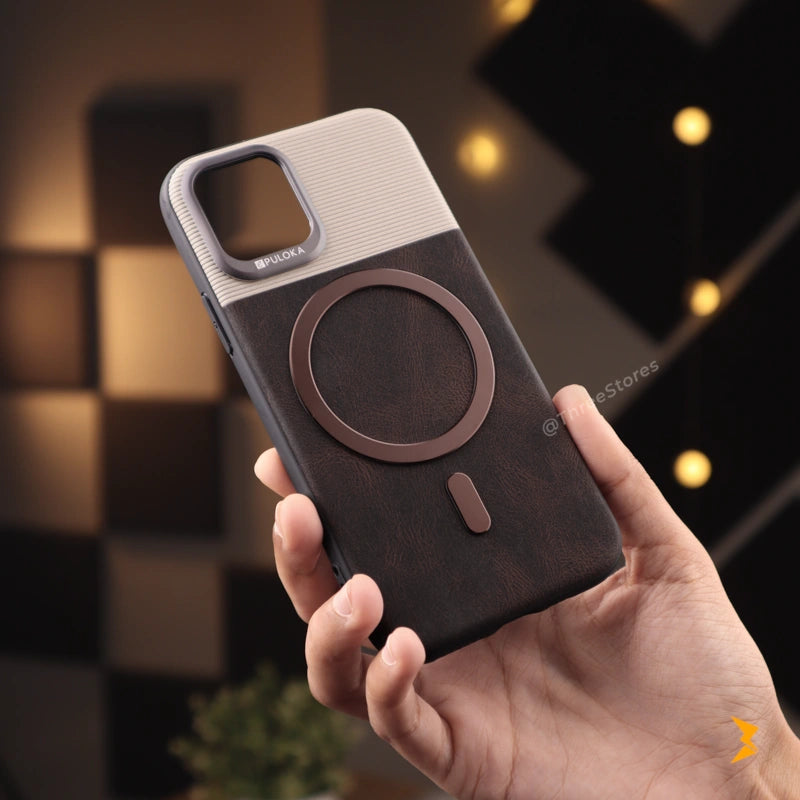 Puloka Vintage Leather Magsafe Case iPhone 12