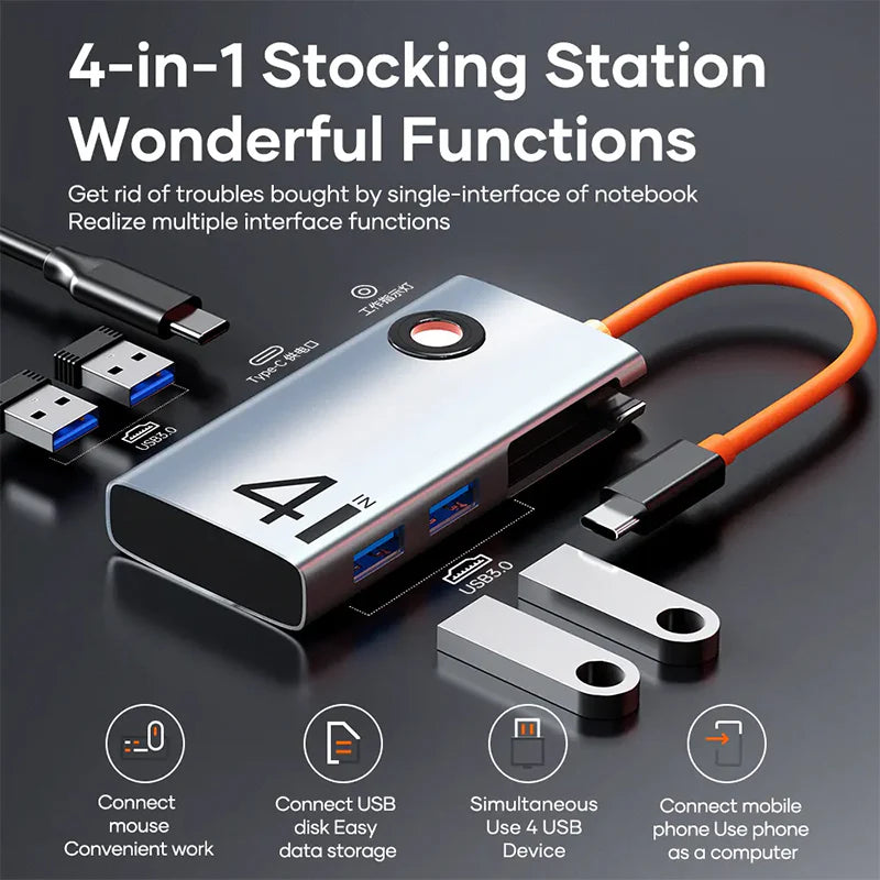 Rock 4 in 1 Type-C TO USB3.0 +Type-C TR25