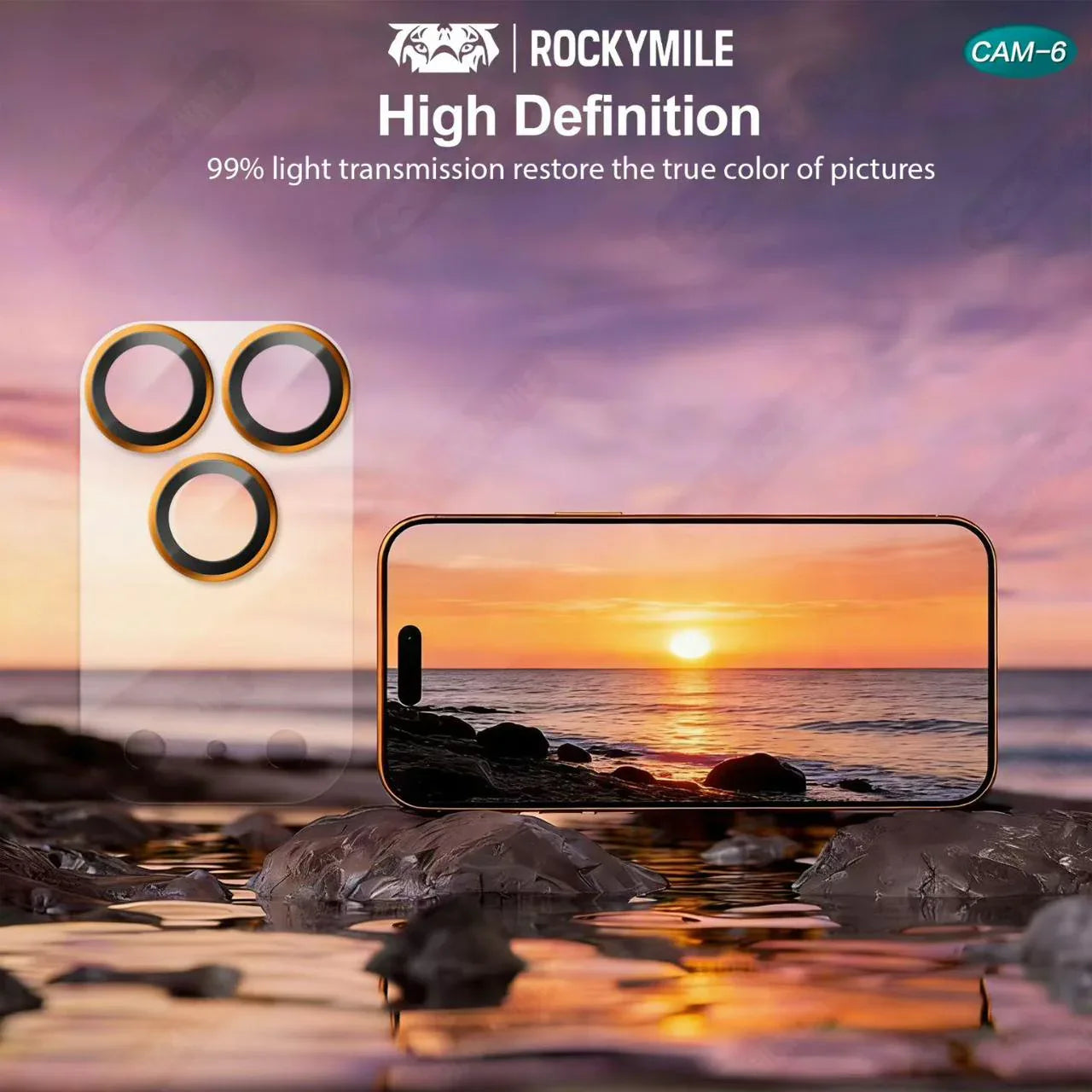 ROCKYMILE PVD Armor Camera Lens iPhone 17 Pro Max - Three