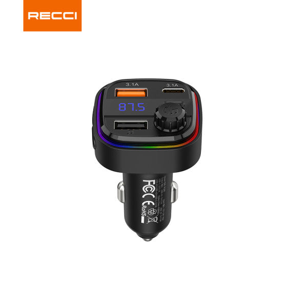 RECCI 15W+15W Multi-Functional With FM Car Charger RQ08