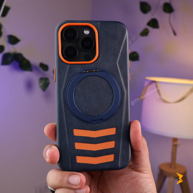 Rank Leather Magsafe Stand Case iPhone 15 Pro Max