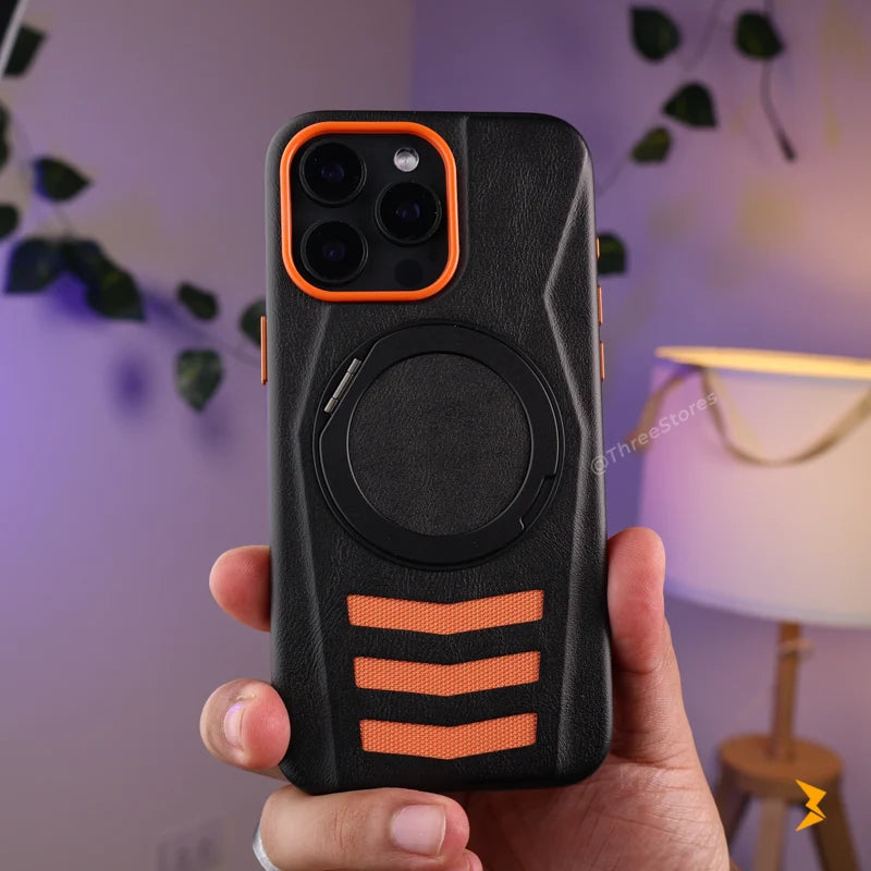 Rank Leather Magsafe Stand Case iPhone 15 Pro Max