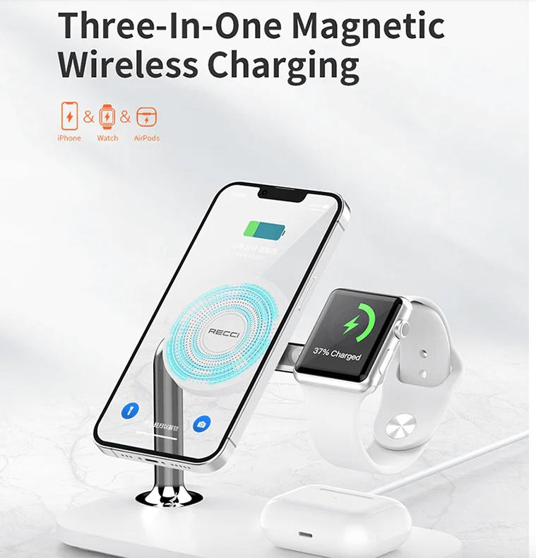 Recci 3 In 1Magnetic Wireless Charger RCW-20
