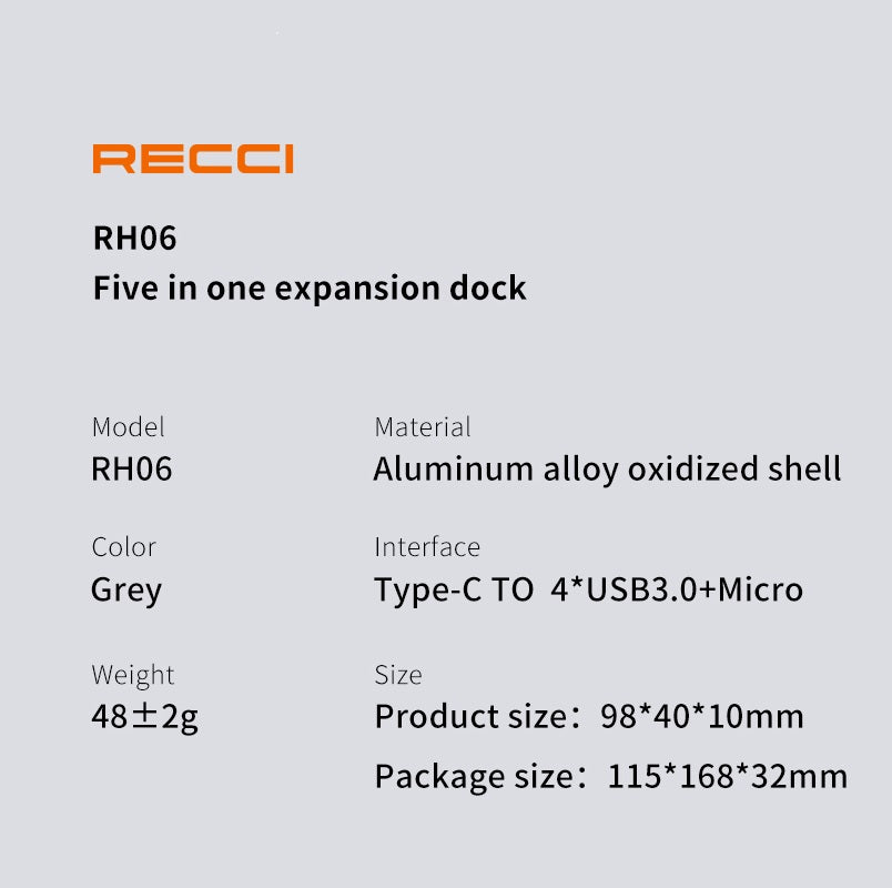 Recci 5 in 1 Hub Rh06