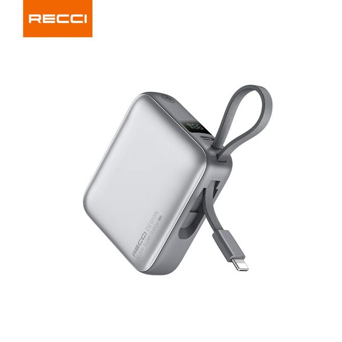 Recci Energy Block Power Bank 10000 mAh 22.5W With USB-C & Lightning Cable RPB-P62