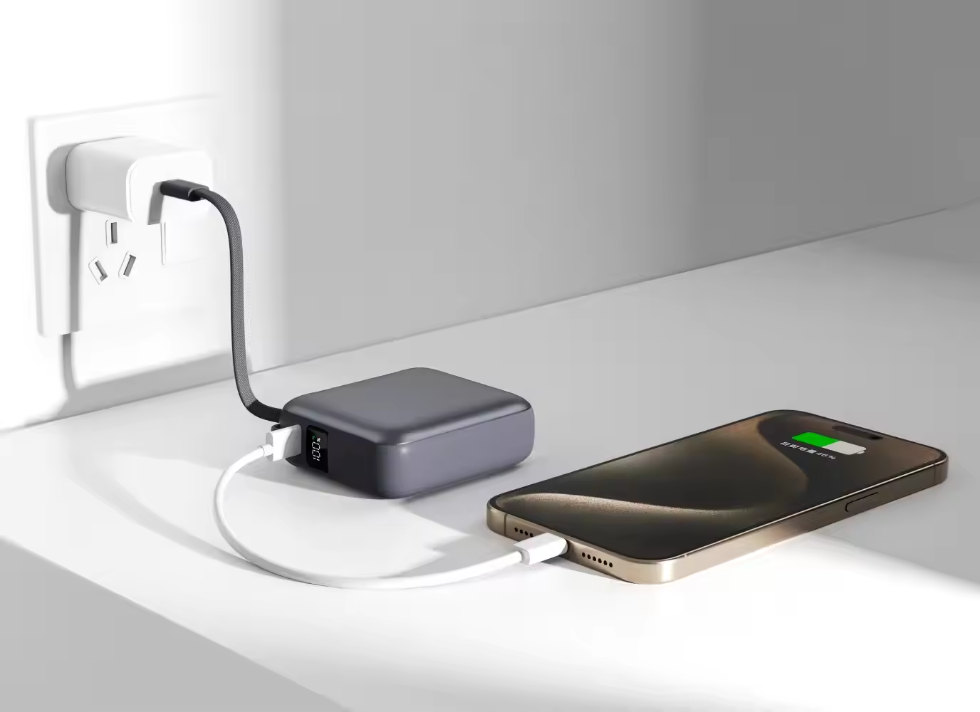 Recci Energy Block Power Bank 20000 mAh 22.5W With USB-C & Lightning Cable RPB-P63