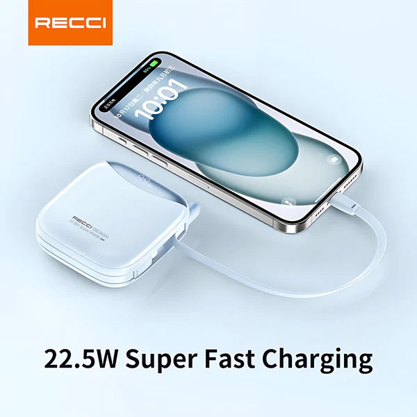 Recci High Power Fast Charging Power Bank 10000mAh with Dual Cable RPB-P46