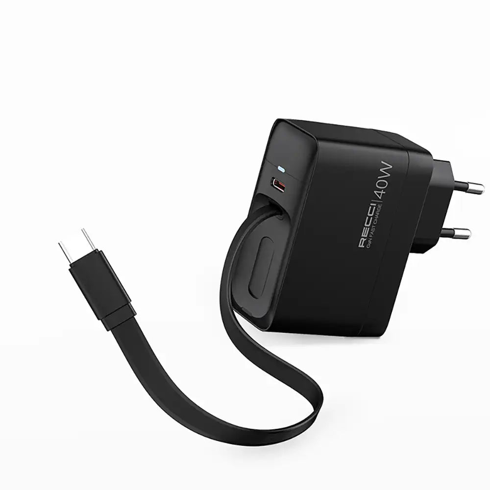Recci Wall Charger 40W Stretchable Cable Rc102E