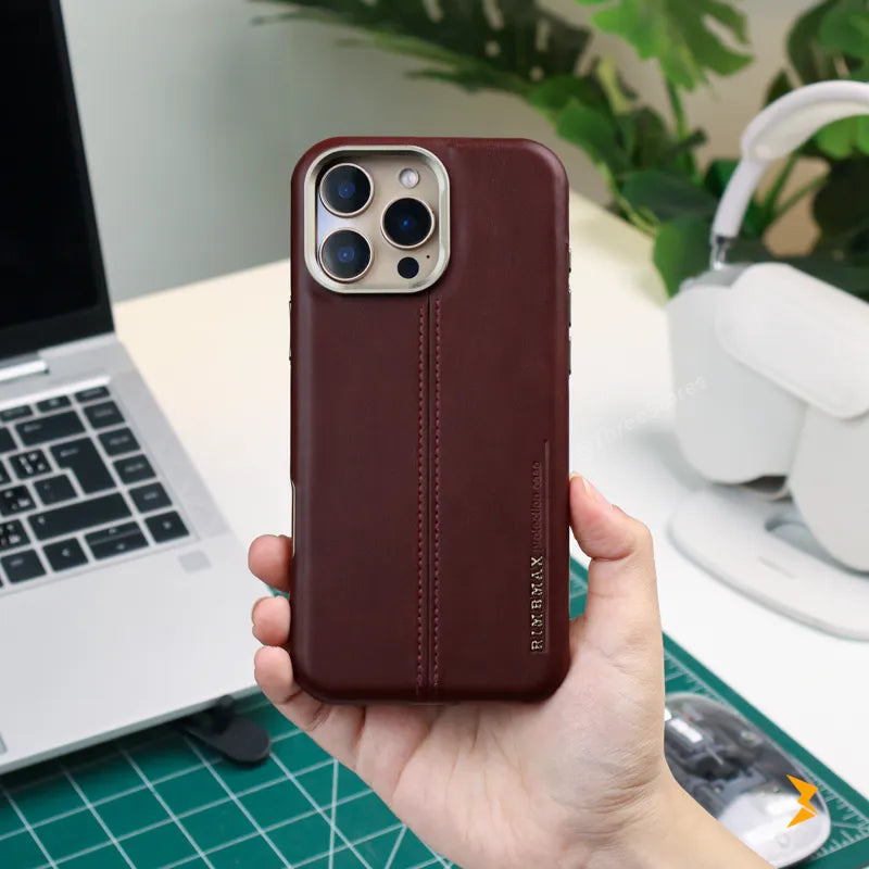 Rimbmax Classic Leather Case iPhone 15 Pro Max