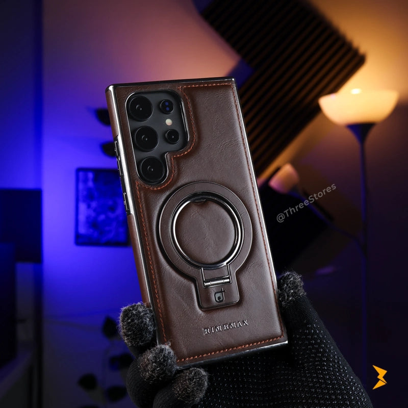 Rimbmax Leather Stand Magsafe Case Samsung S24 Ultra