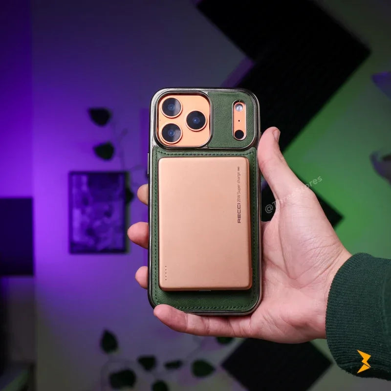 Rimbmax Leather Stand Magsafe Case iPhone 17 Pro Max - Three