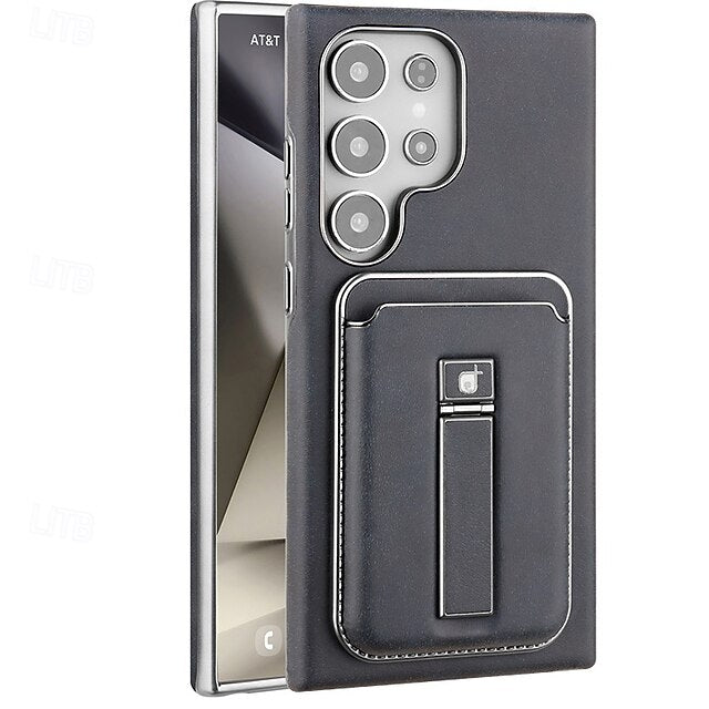 Rimbmax Magnetic Card Holder Leather Case Samsung S24 Ultra
