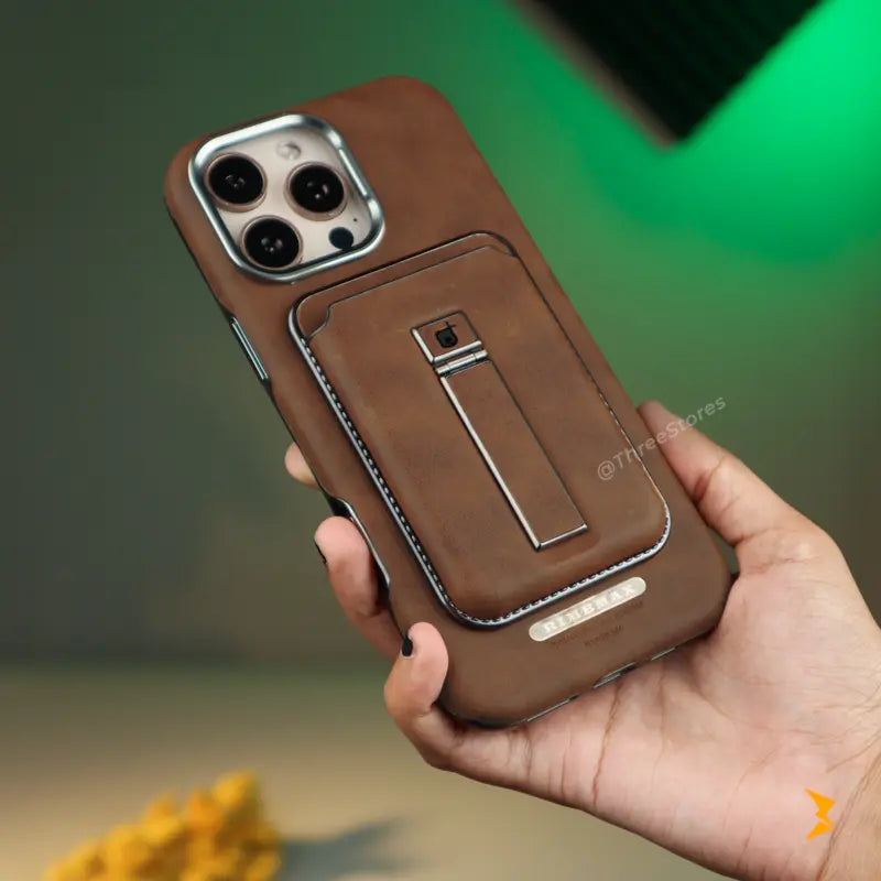 Rimbmax Magnetic Card Holder Leather Case iPhone 16 Pro Max