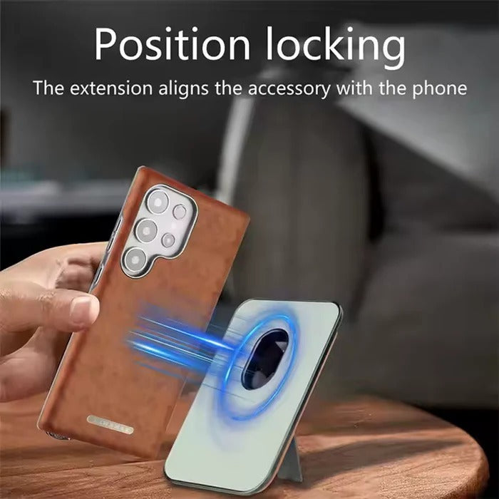 Rimbmax Magnetic Card Holder Leather Case Samsung S24 Ultra