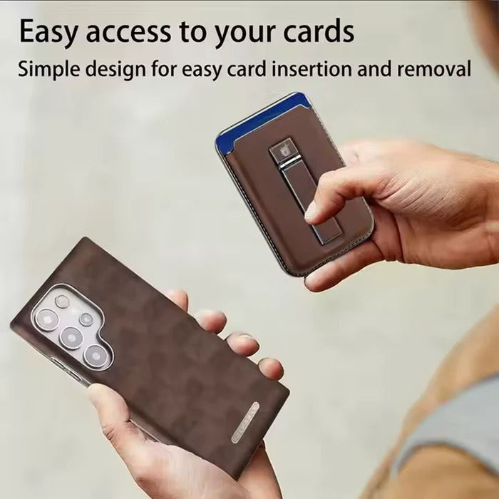 Rimbmax Magnetic Card Holder Leather Case Samsung S24 Ultra