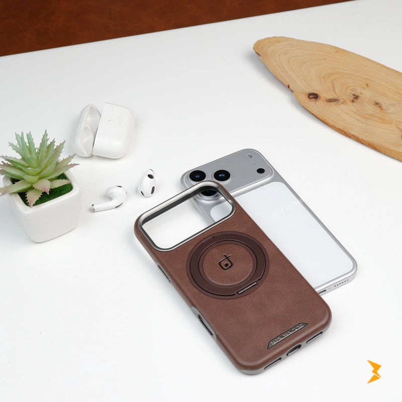 Ruime Leather Magsafe Stand Case iPhone 17 Pro Max