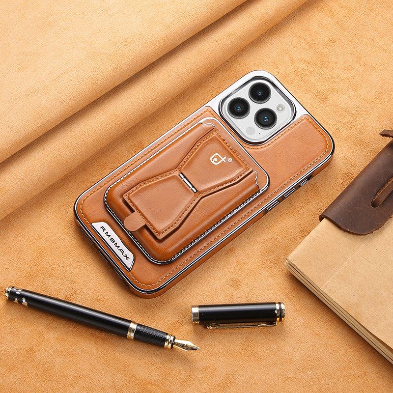 Rimbmax Vogue Magnetic Card Holder Leather Case iPhone 16 Pro Max