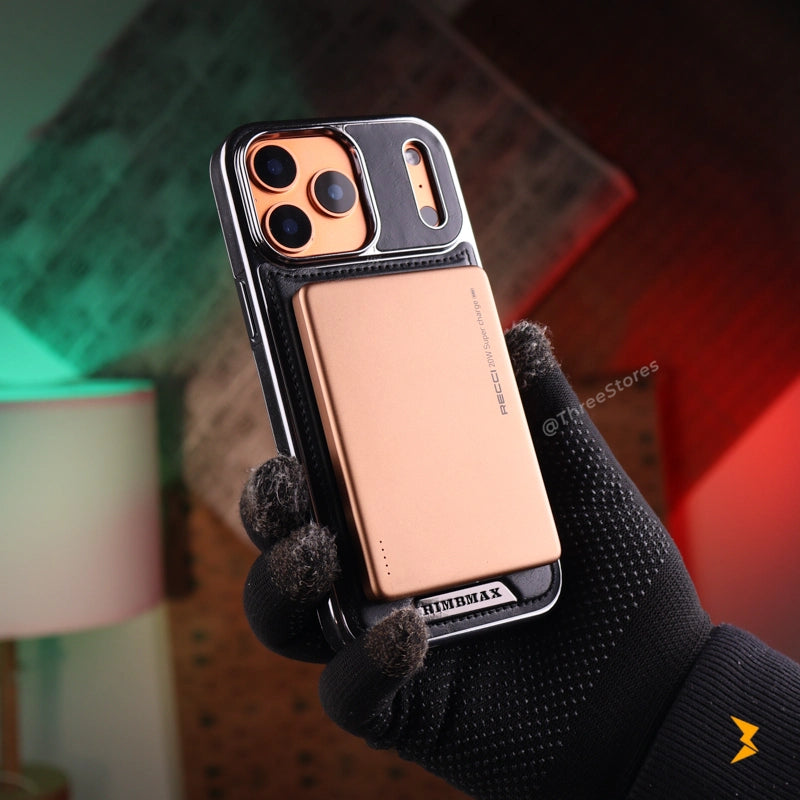 Rimbmax Vogue Magnetic Card Holder Leather Case iPhone 17 Pro Max