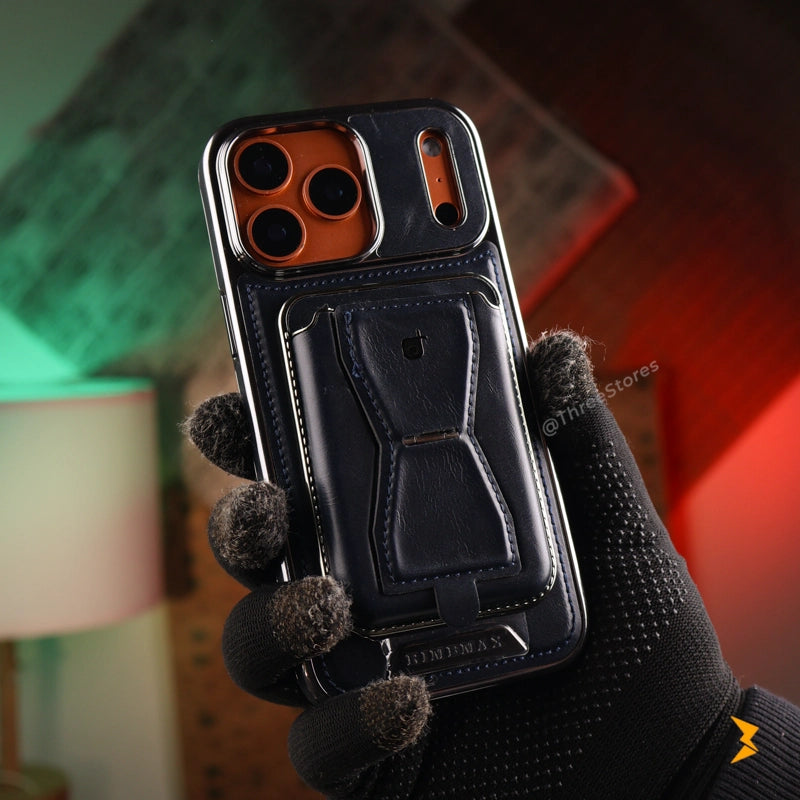 Rimbmax Vogue Magnetic Card Holder Leather Case iPhone 17 Pro Max