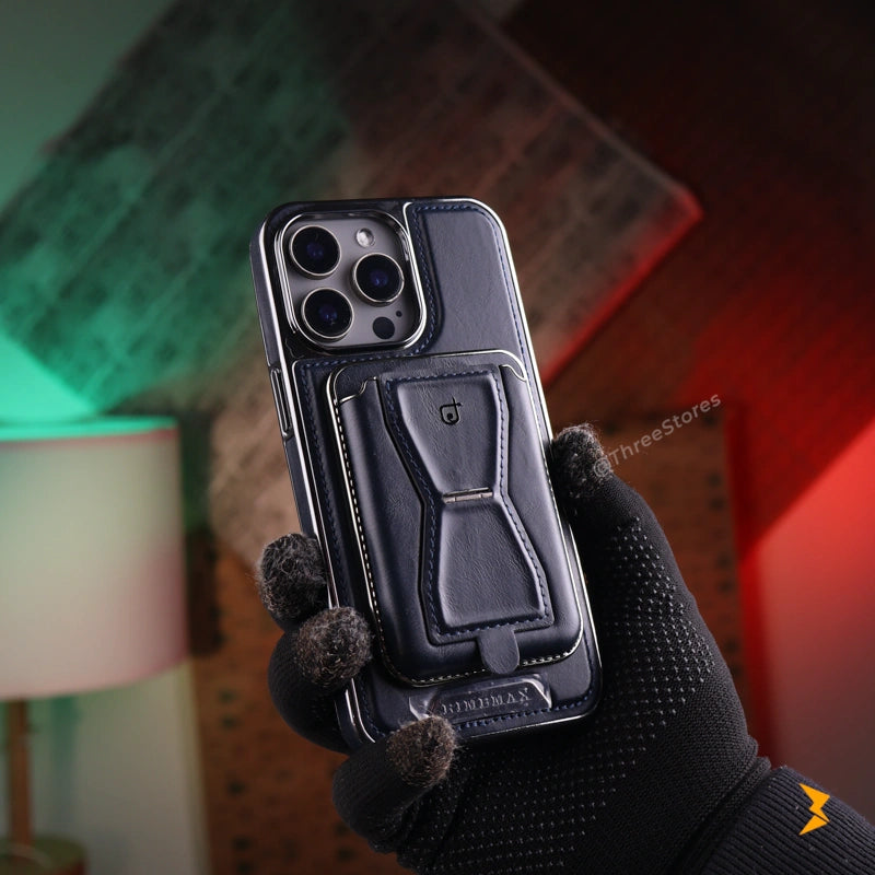 Rimbmax Vogue Magnetic Card Holder Leather Case iPhone 15 Pro Max