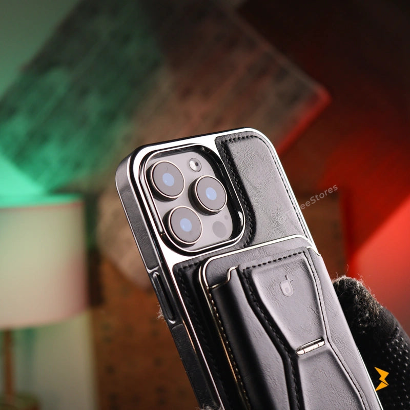 Rimbmax Vogue Magnetic Card Holder Leather Case iPhone 15 Pro Max