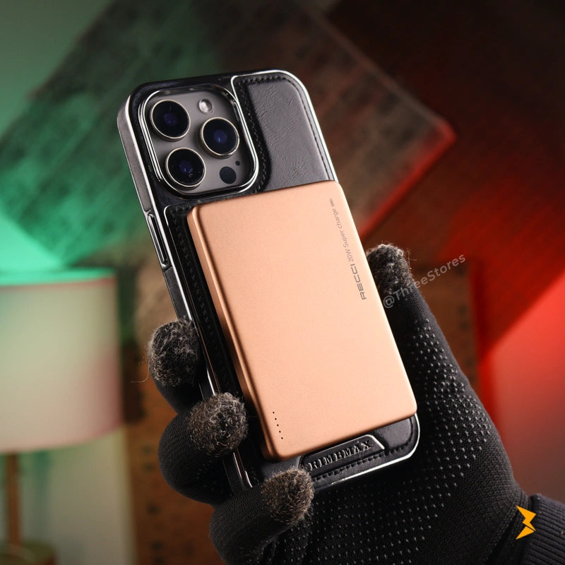 Rimbmax Vogue Magnetic Card Holder Leather Case iPhone 15 Pro Max