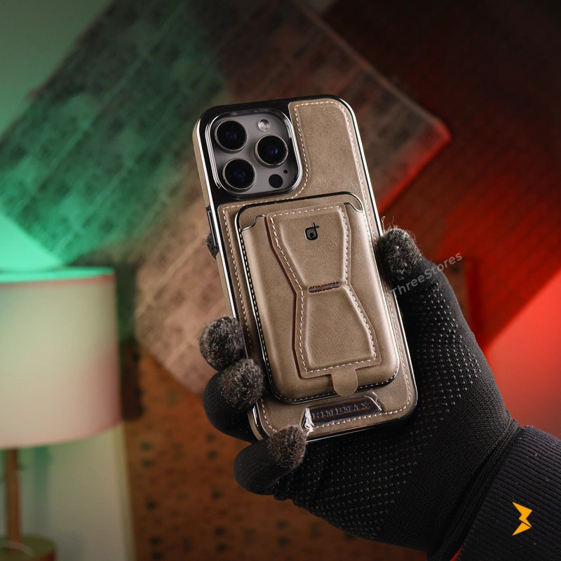 Rimbmax Vogue Magnetic Card Holder Leather Case iPhone 15 Pro Max