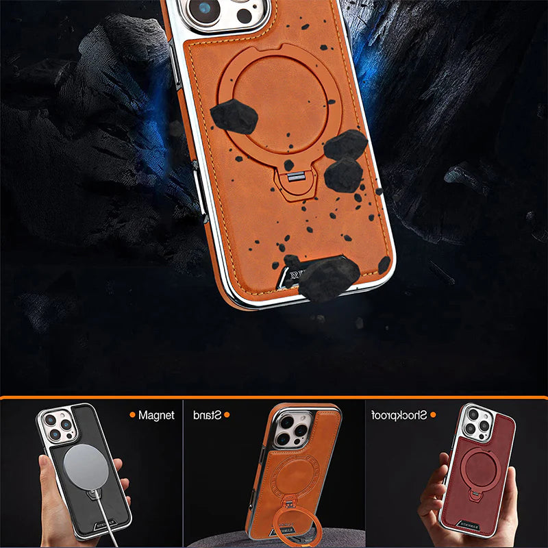 Royal Leather MagSafe Stand Case iPhone 16 Pro Max