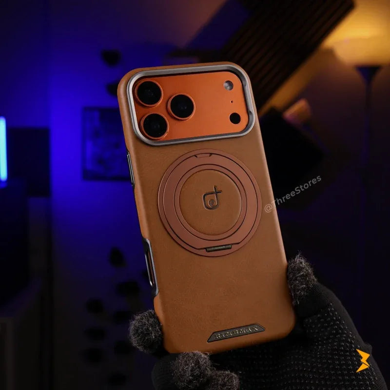 Ruime Leather Magsafe Stand Case iPhone 17 Pro Max - Three