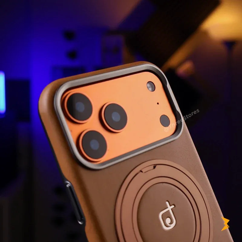 Ruime Leather Magsafe Stand Case iPhone 17 Pro Max - Three