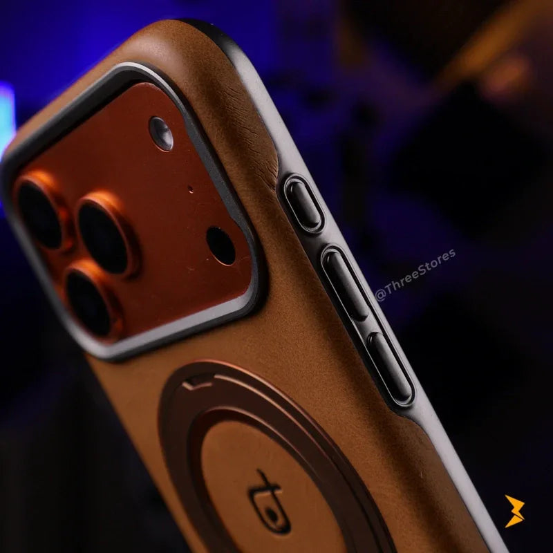 Ruime Leather Magsafe Stand Case iPhone 17 Pro Max - Three