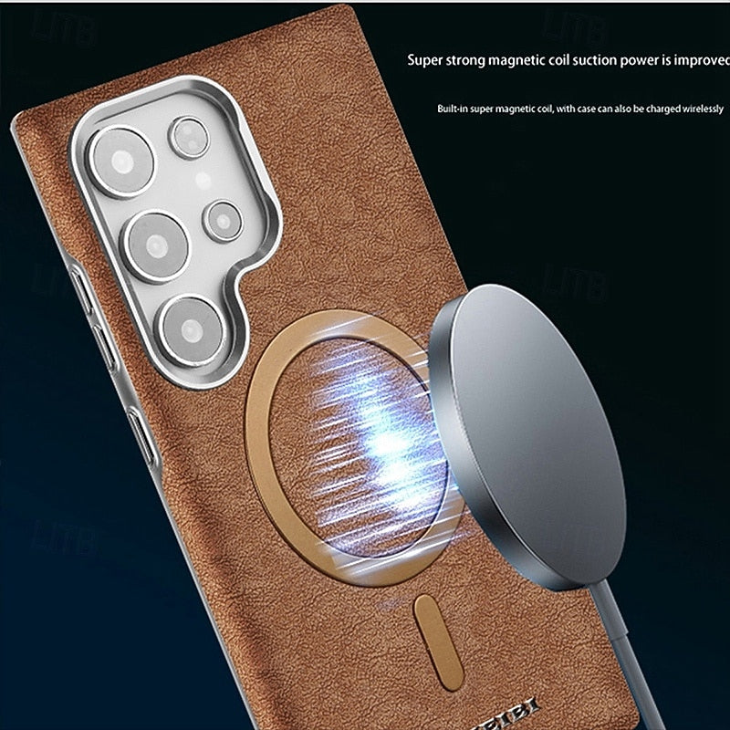 Ruimeibi Carga Leather Magsafe Case Samsung S23 Ultra