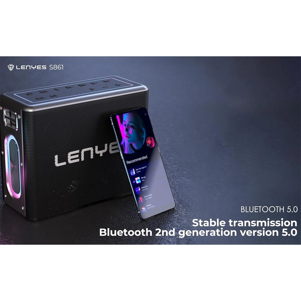 Lenyes Bluetooth 5.3 150W HiFi RGB Karaoke Speaker S861