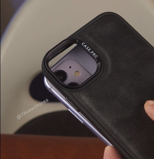 Black Leather Case iPhone 12