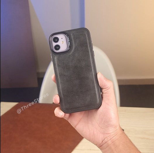 Black Leather Case iPhone 11