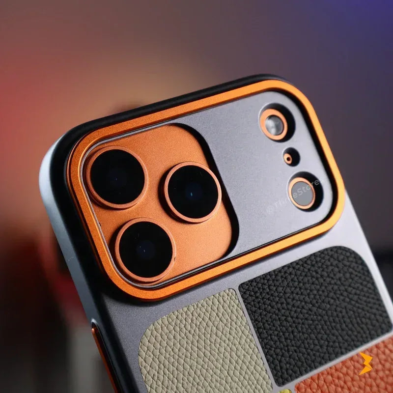 Sheen Leather Metal Frame Magsafe Case iPhone 17 Pro Max - Three