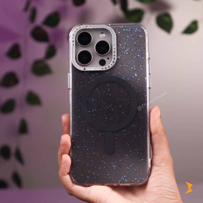 Silver Flakes Magsafe Case iPhone 15 Pro Max